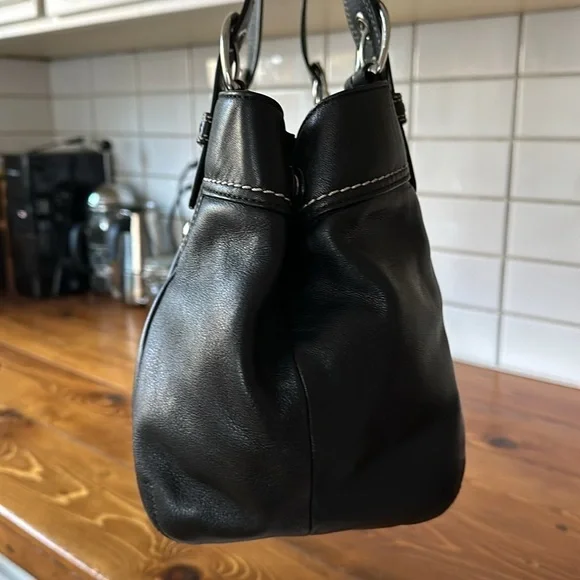 Coach Soho Black Pleated Leather Satchel - Picture 7 of 16